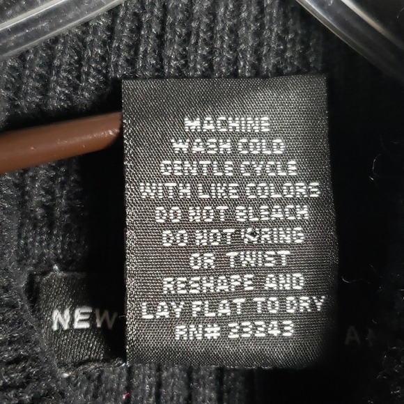 New York & Company Womens Black Metallic Striped Turtleneck Sweater M Chic Edgy - Picture 6 of 7